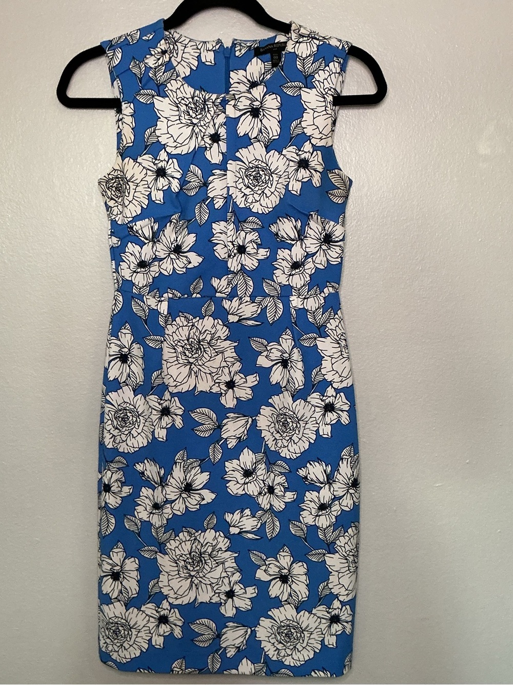 Banana Republic Blue and White Floral Sheath Dress